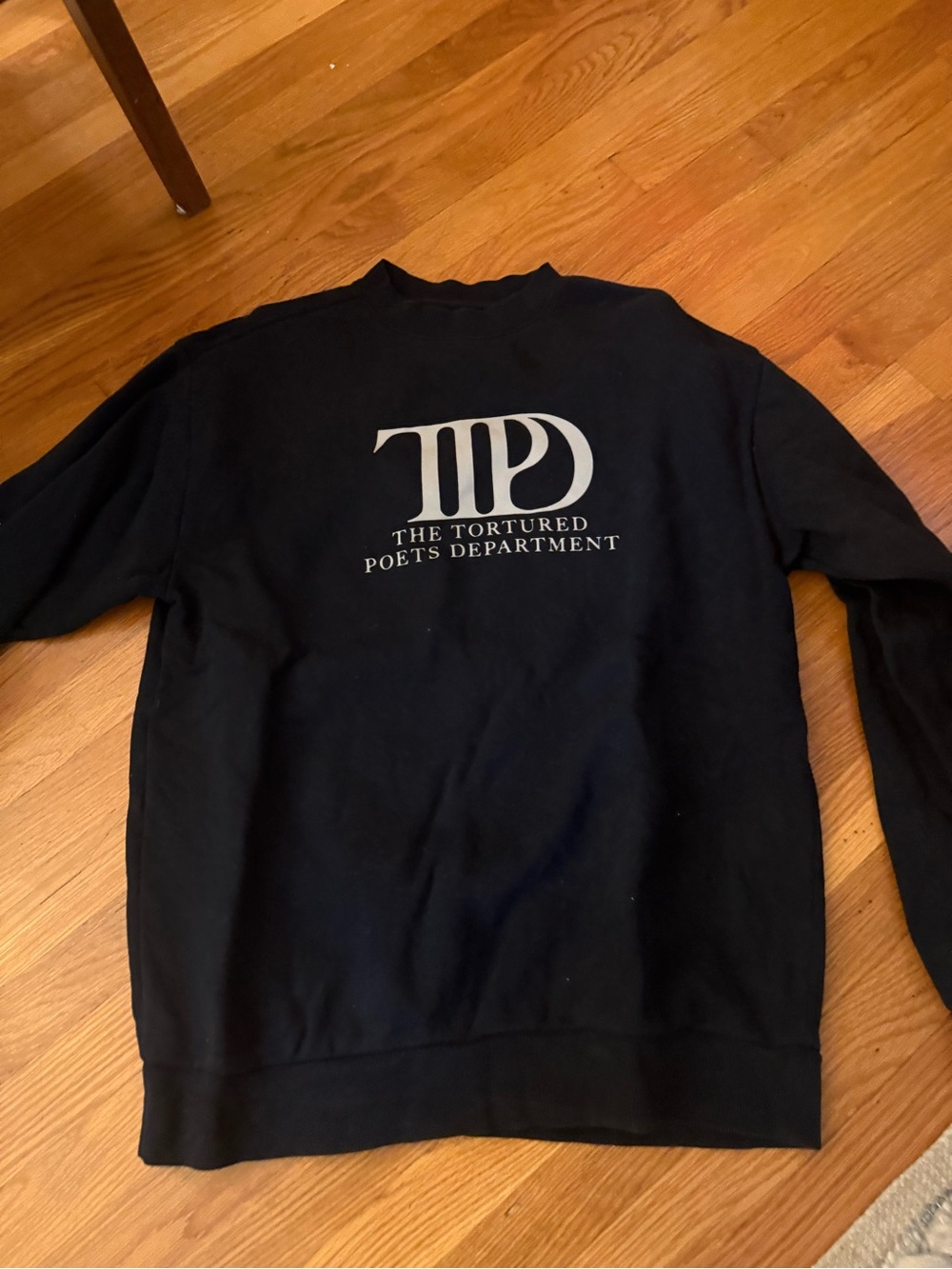 Taylor Swift TTPD The Tortured Poets Department Black Crewneck – Medium
